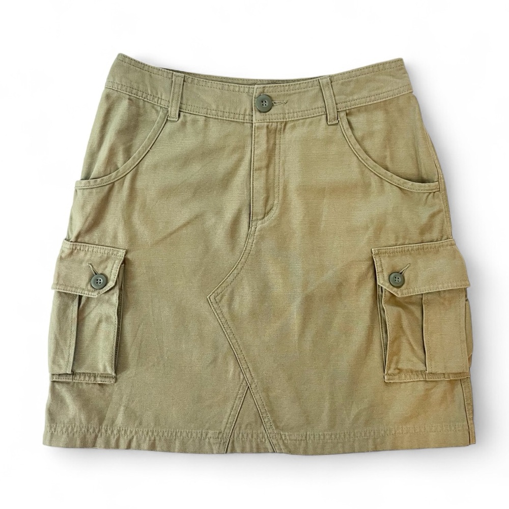 LOWRY’S FARM Japan Green Khaki Military Cargo Mini Skirt High Rise medium